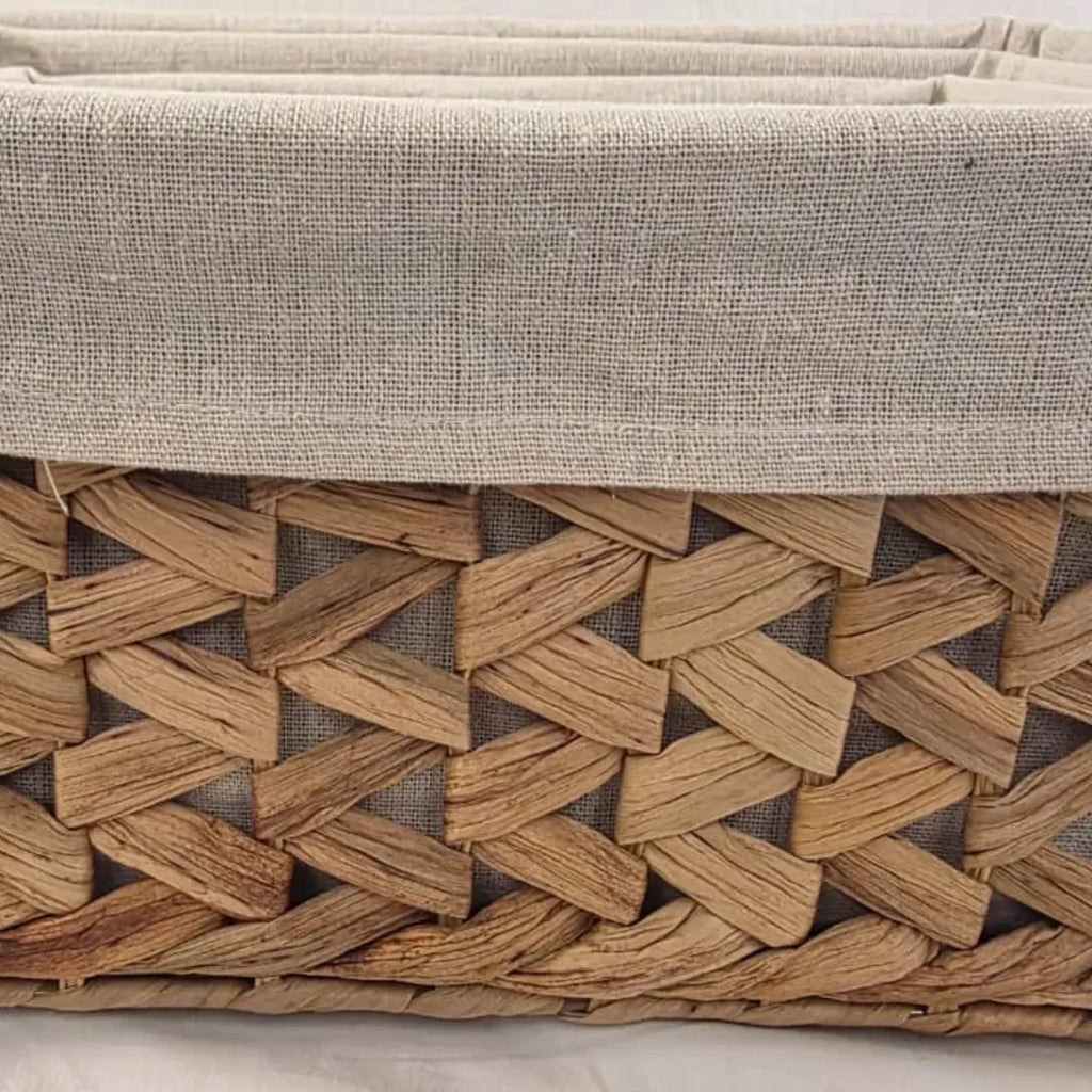 Set 3 Cesta Almacenamiento Canasta Fibra Natural Decorativa