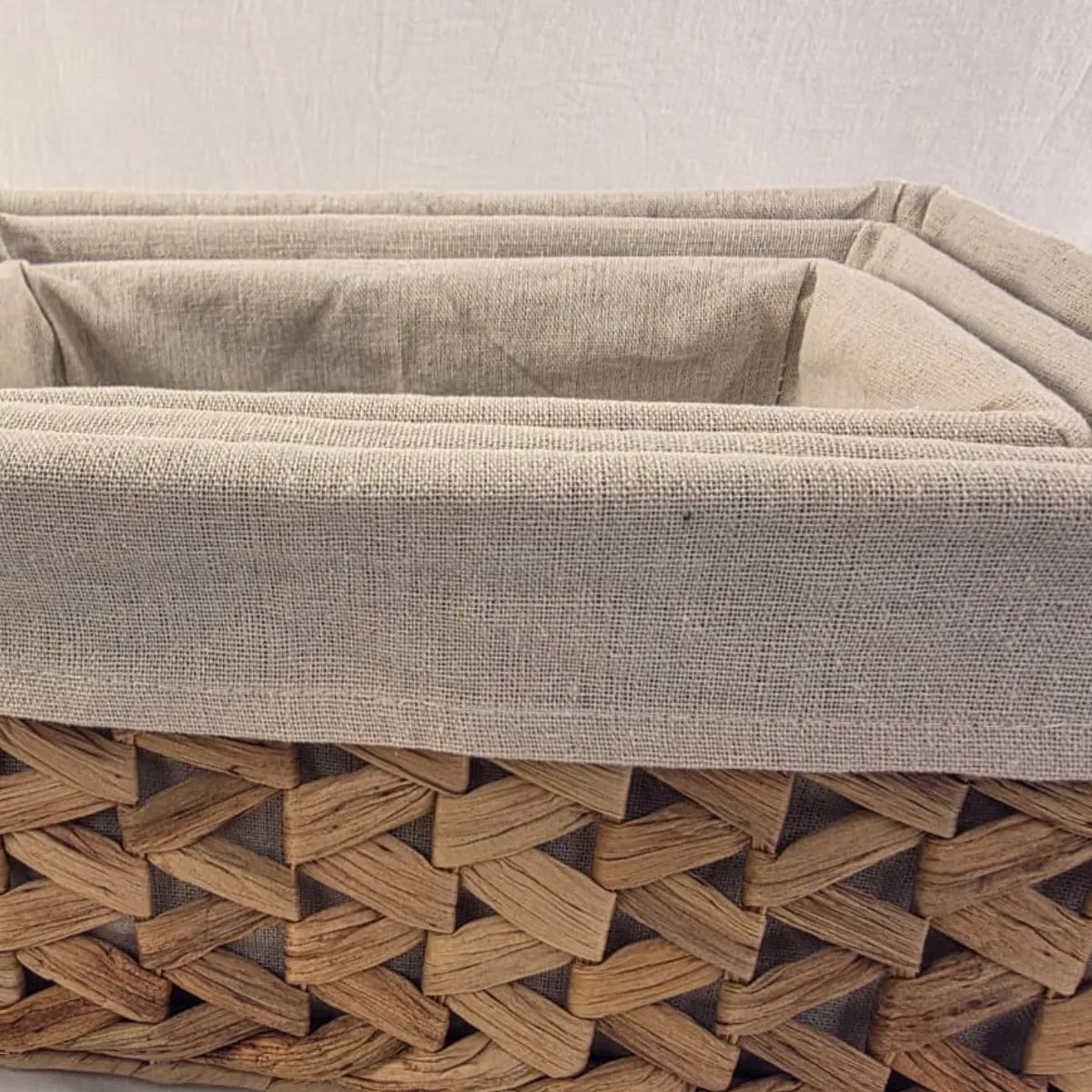 Set 3 Cesta Almacenamiento Canasta Fibra Natural Decorativa