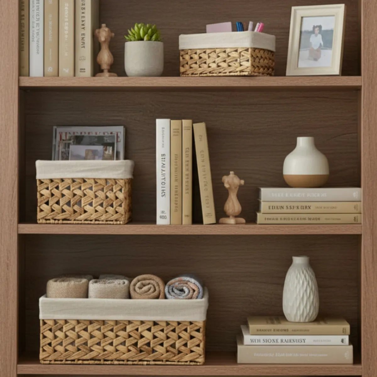 Set 3 Cesta Almacenamiento Canasta Fibra Natural Decorativa
