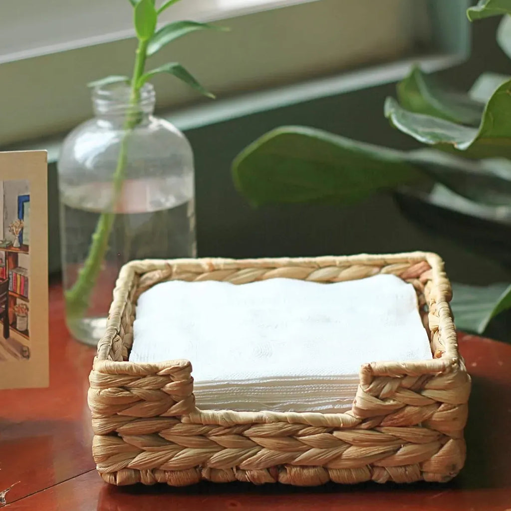 Servilletero Porta Servilletas De Yute Tejido Natural Mesa