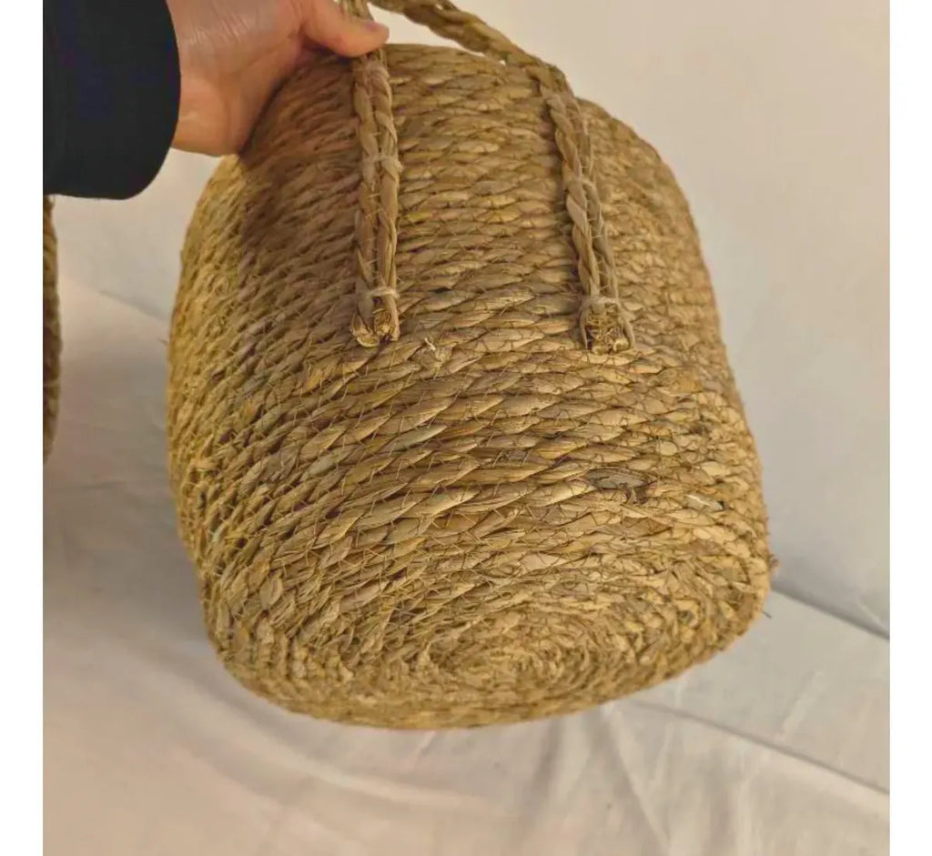 3 Canastos 33/26/23cm Cesta Yute Macetero Asa Rustico Nor