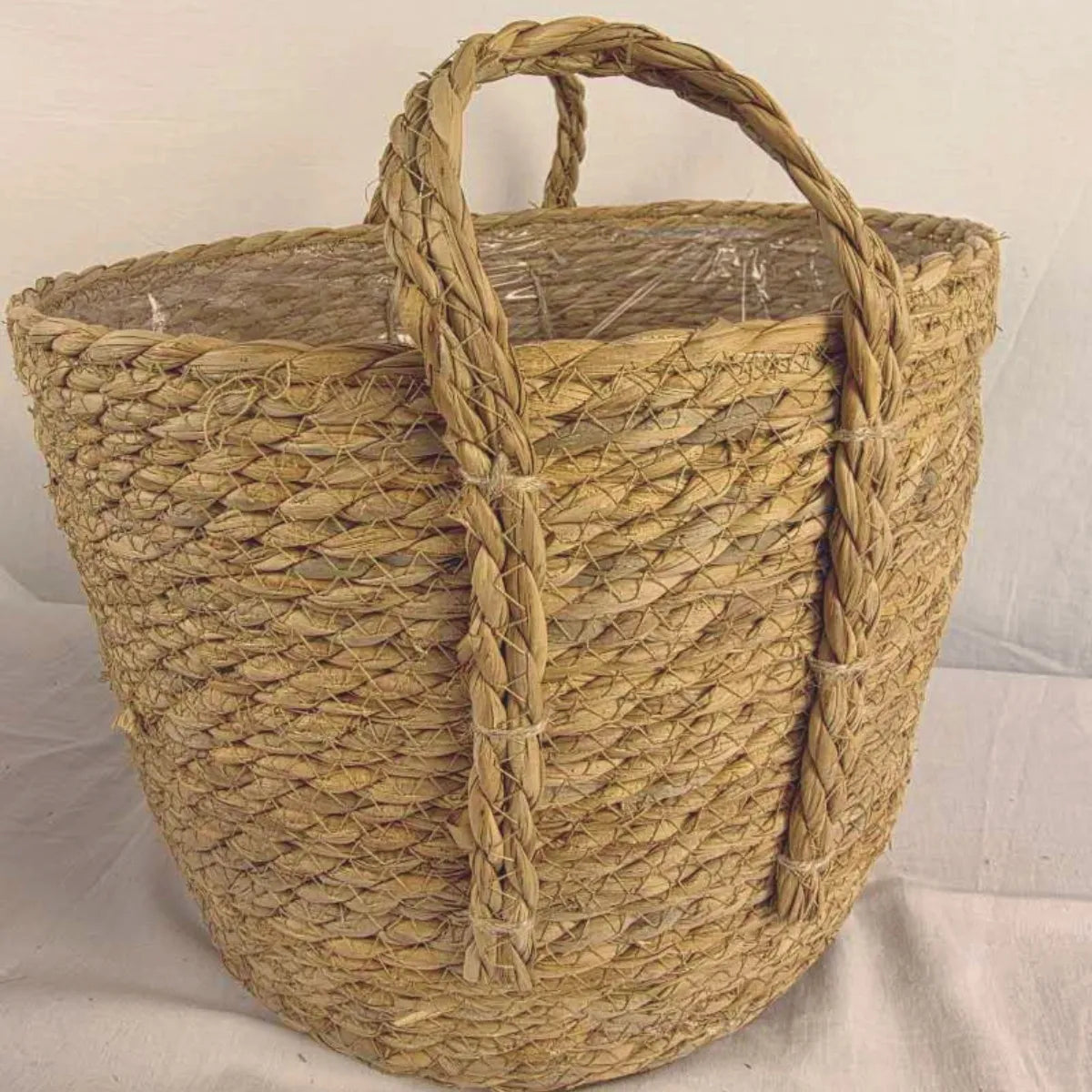 3 Canastos 33/26/23cm Cesta Yute Macetero Asa Rustico Nor