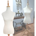 Torso Maniqui De Dama Costura Sastre Pedestal Madera Velvet