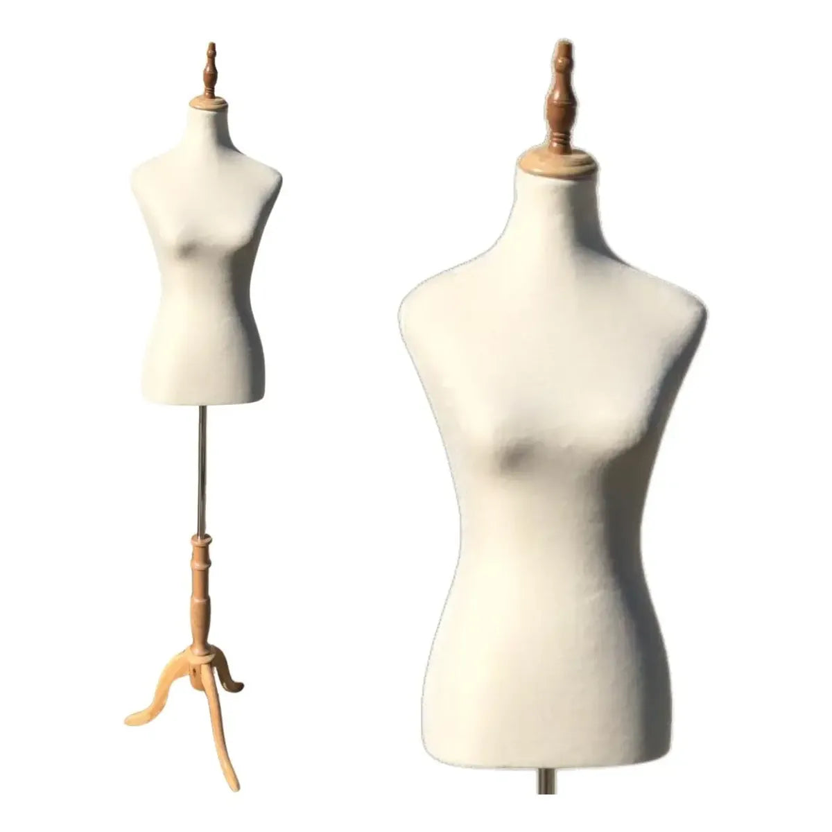 Torso Maniqui De Dama Costura Sastre Pedestal Madera Velvet