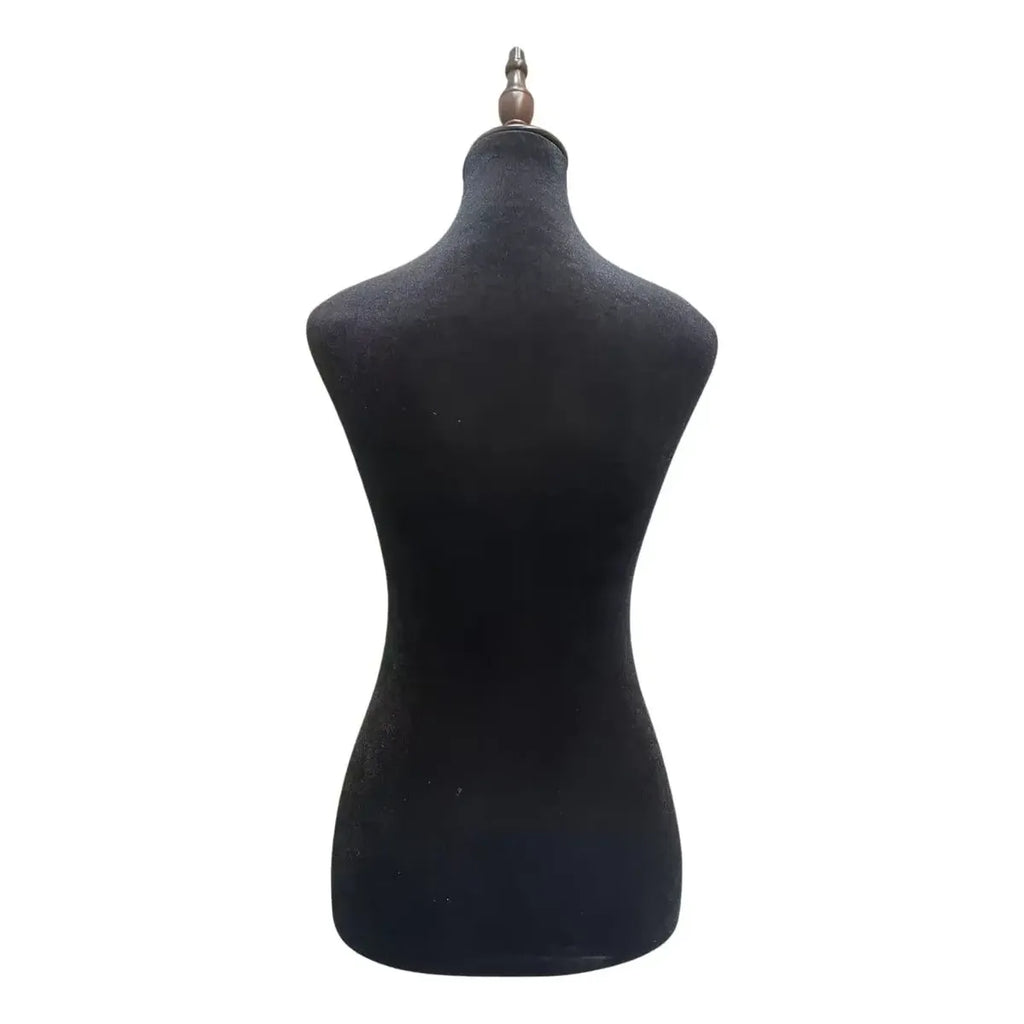 Torso Maniqui De Dama Costura Sastre Pedestal Madera Velvet