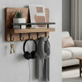 Perchero Madera Porta Llave Pared Con 5 Ganchos Color Marrón