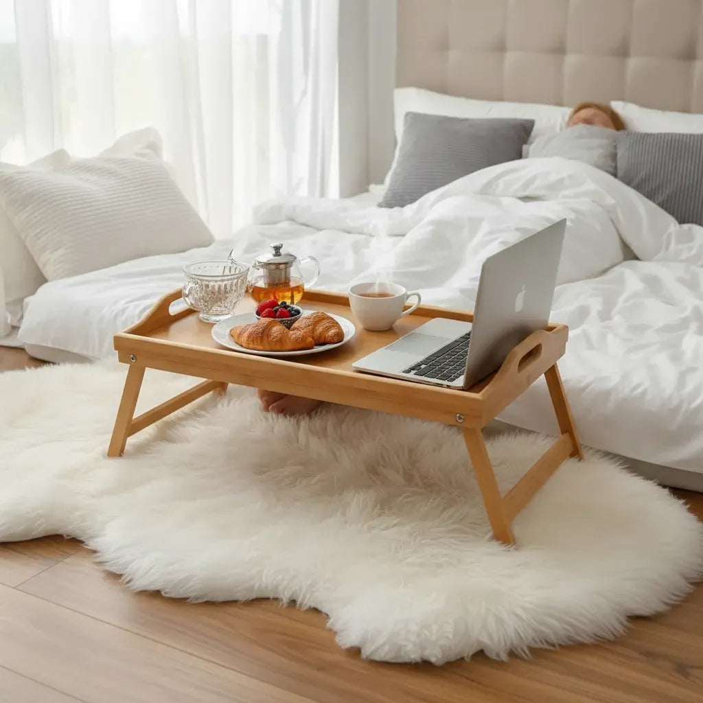 Mesa Cama Material Madera Notebook Desayuno Bandeja Soporte