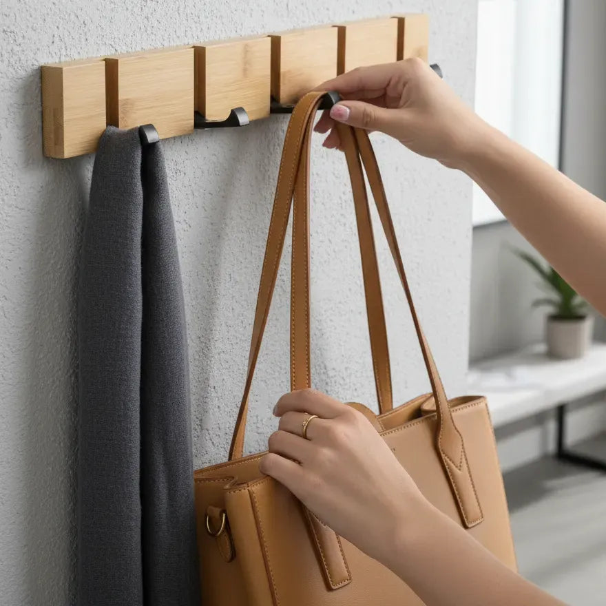 Perchero Pared Madera Pedro Colgador 5 Ganchos Percha
