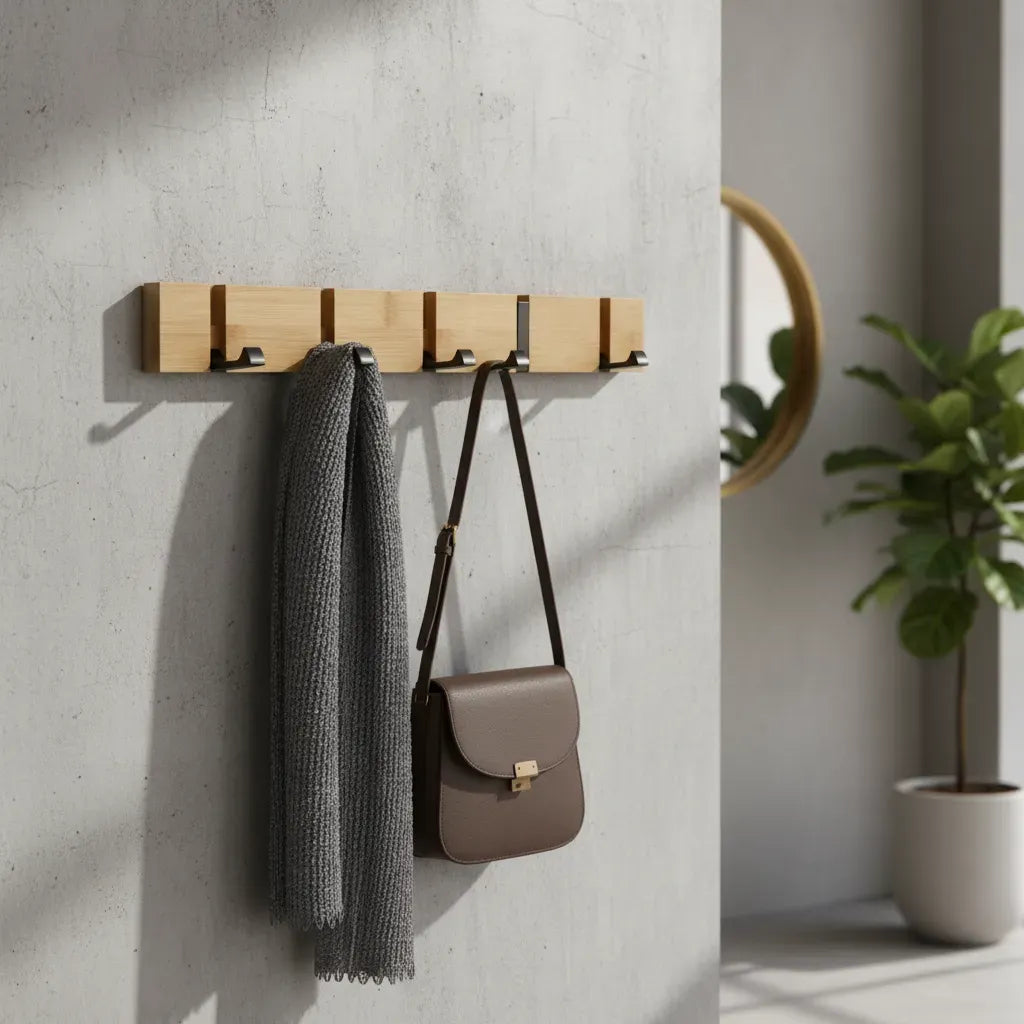 Perchero Pared Madera Pedro Colgador 5 Ganchos Percha