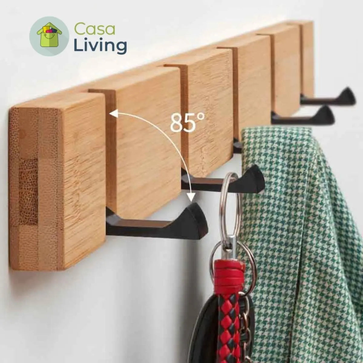 Perchero Pared Madera Pedro Colgador 5 Ganchos Percha