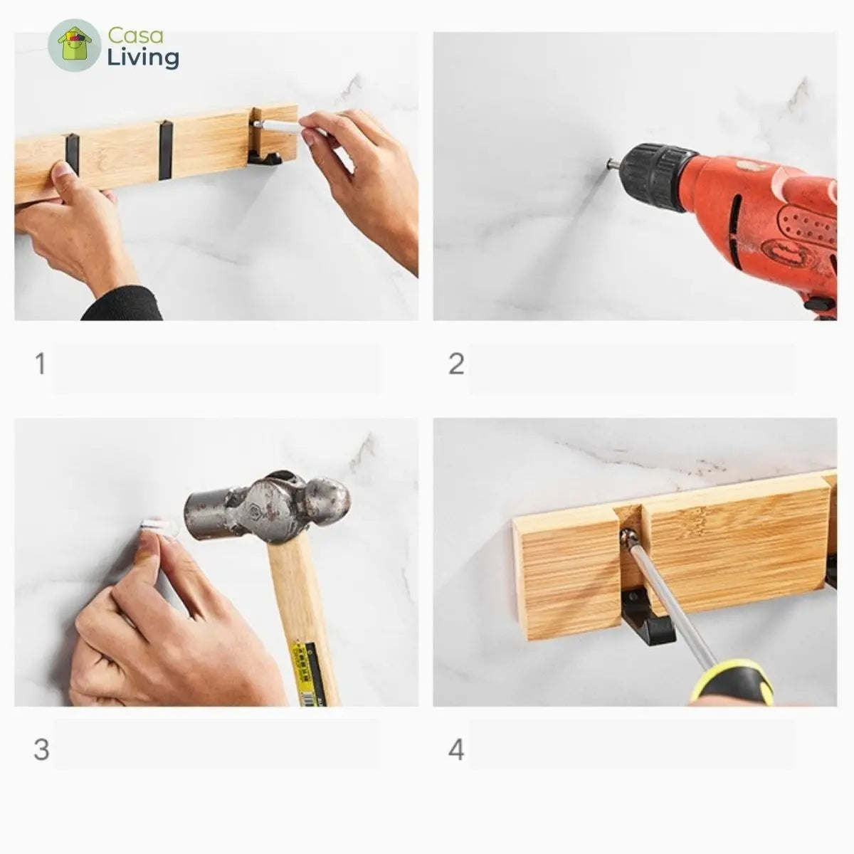 Perchero Pared Madera Pedro Colgador 5 Ganchos Percha