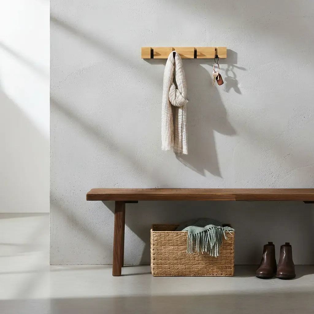 Perchero Pared Madera Gabriel Colgador 4 Ganchos Percha