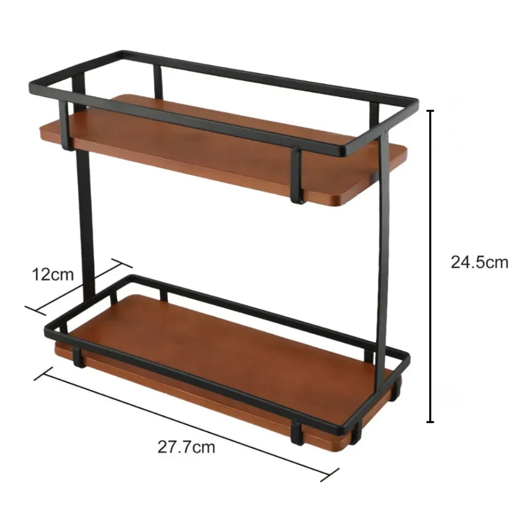Mini Estante De Metal Dos Pisos Organizador Cocina Oficina