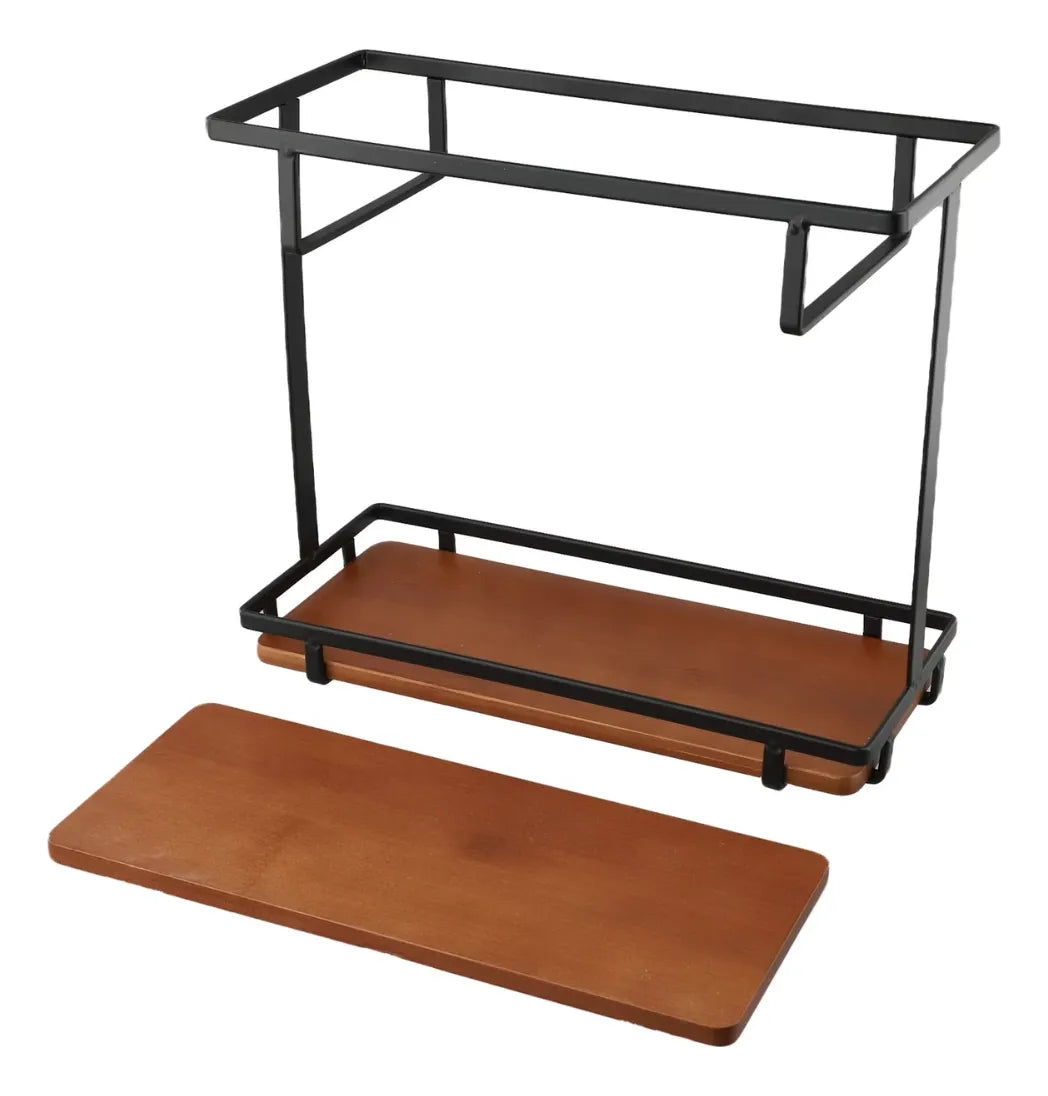 Mini Estante De Metal Dos Pisos Organizador Cocina Oficina