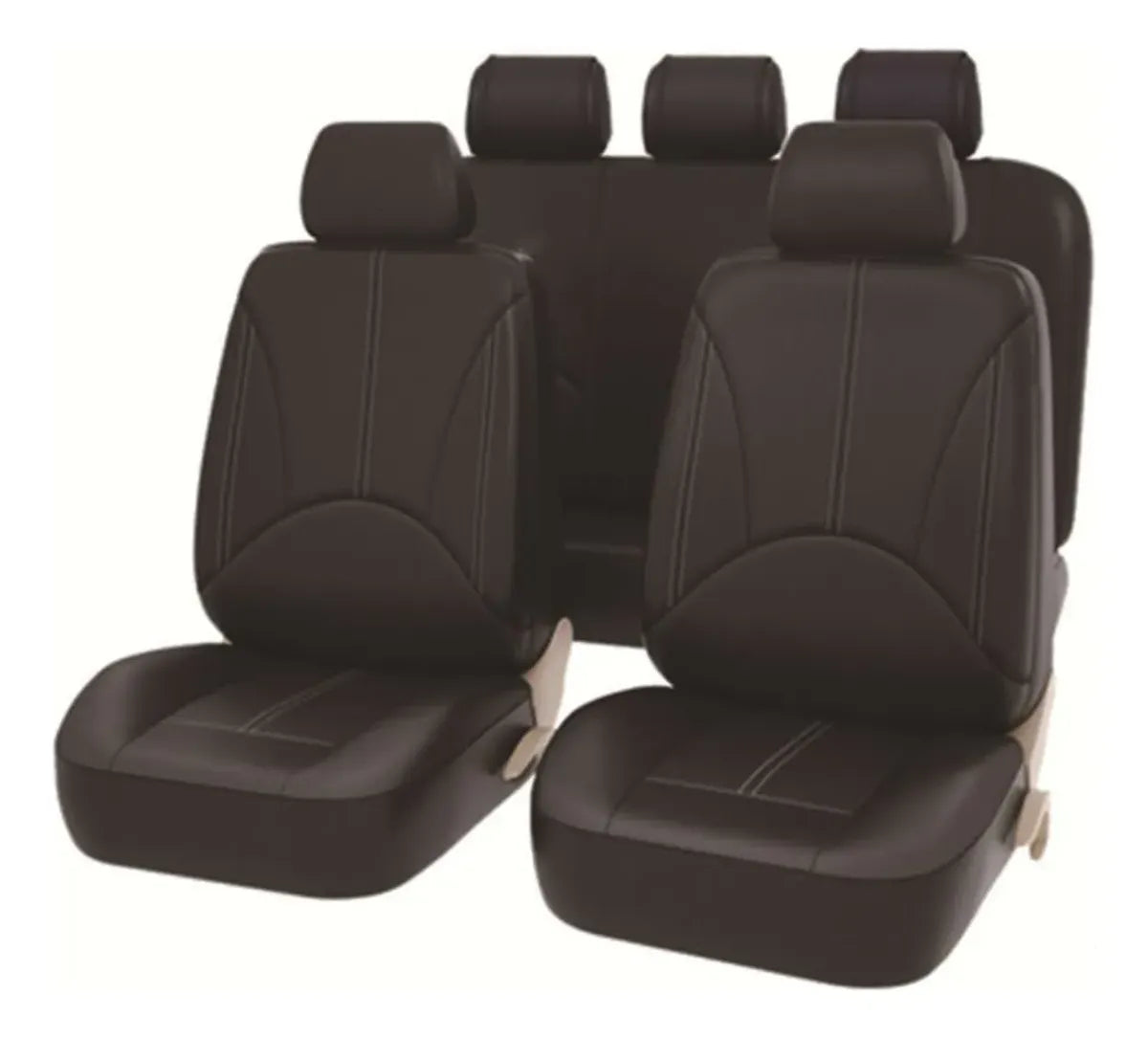 Funda Cubre Asiento Ecocuero Auto Pu Universal Negro
