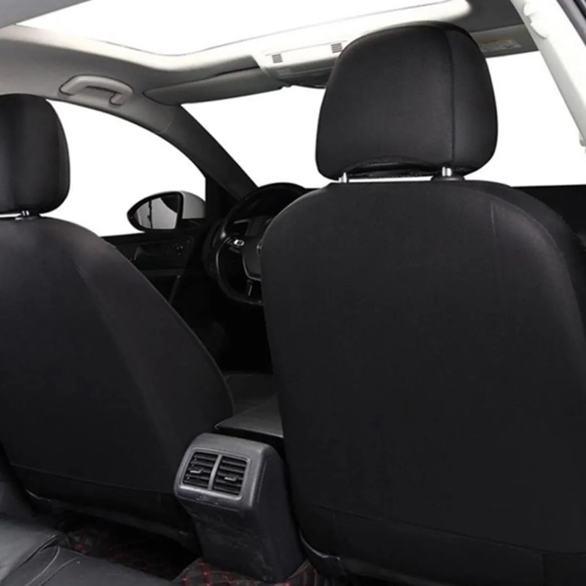 Funda Cubre Asiento Ecocuero Auto Pu Universal Negro