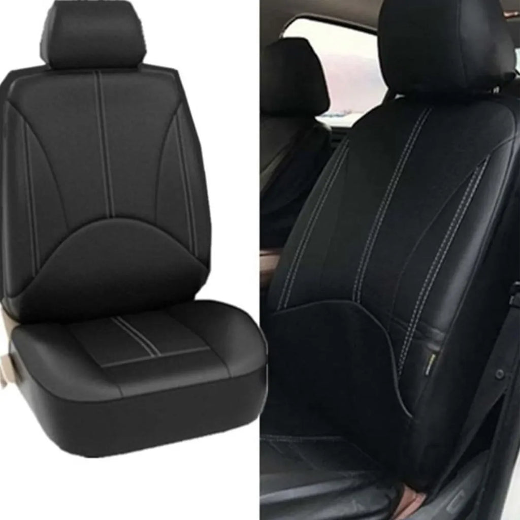 Funda Cubre Asiento Ecocuero Auto Pu Universal Negro