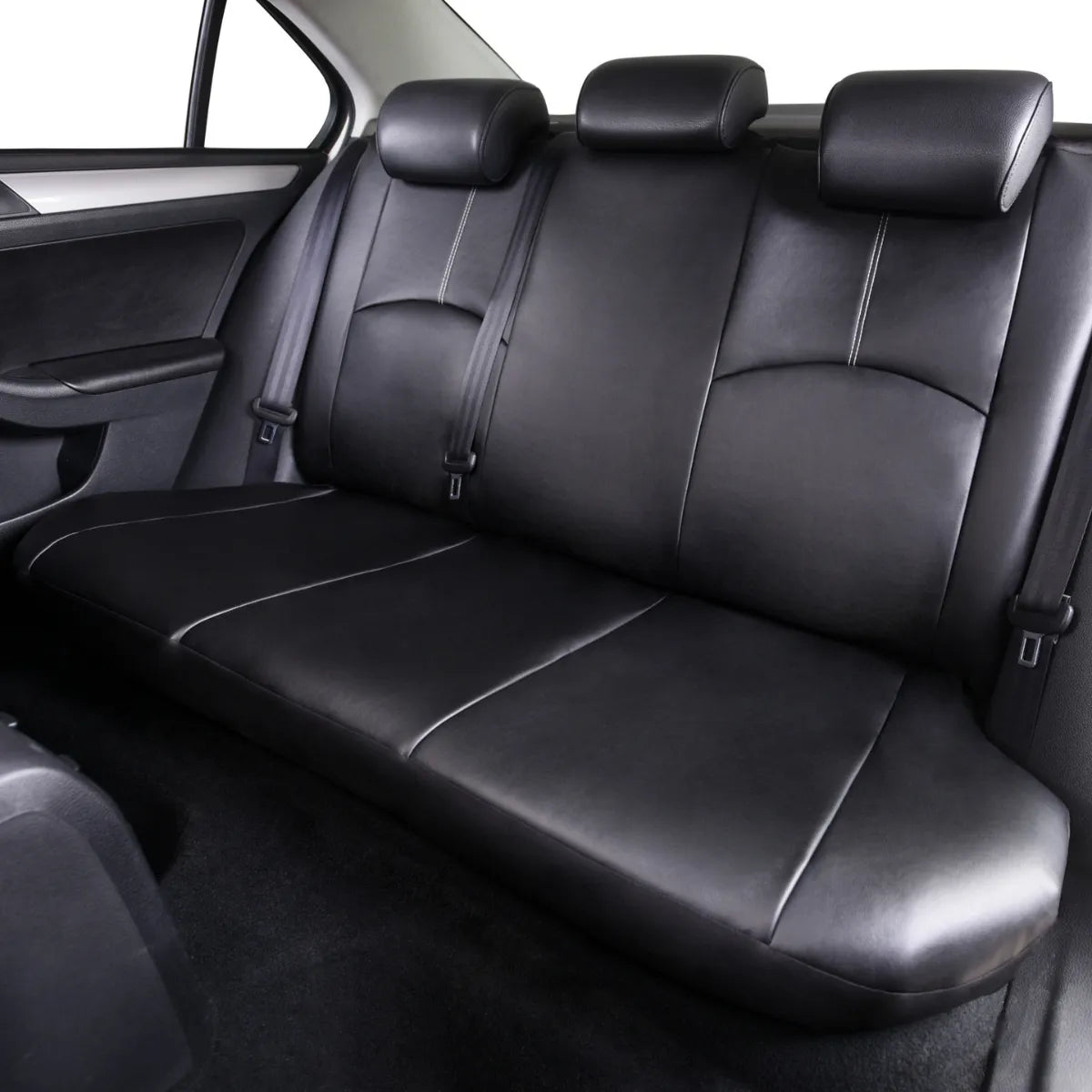 Funda Cubre Asiento Ecocuero Auto Pu Universal Negro