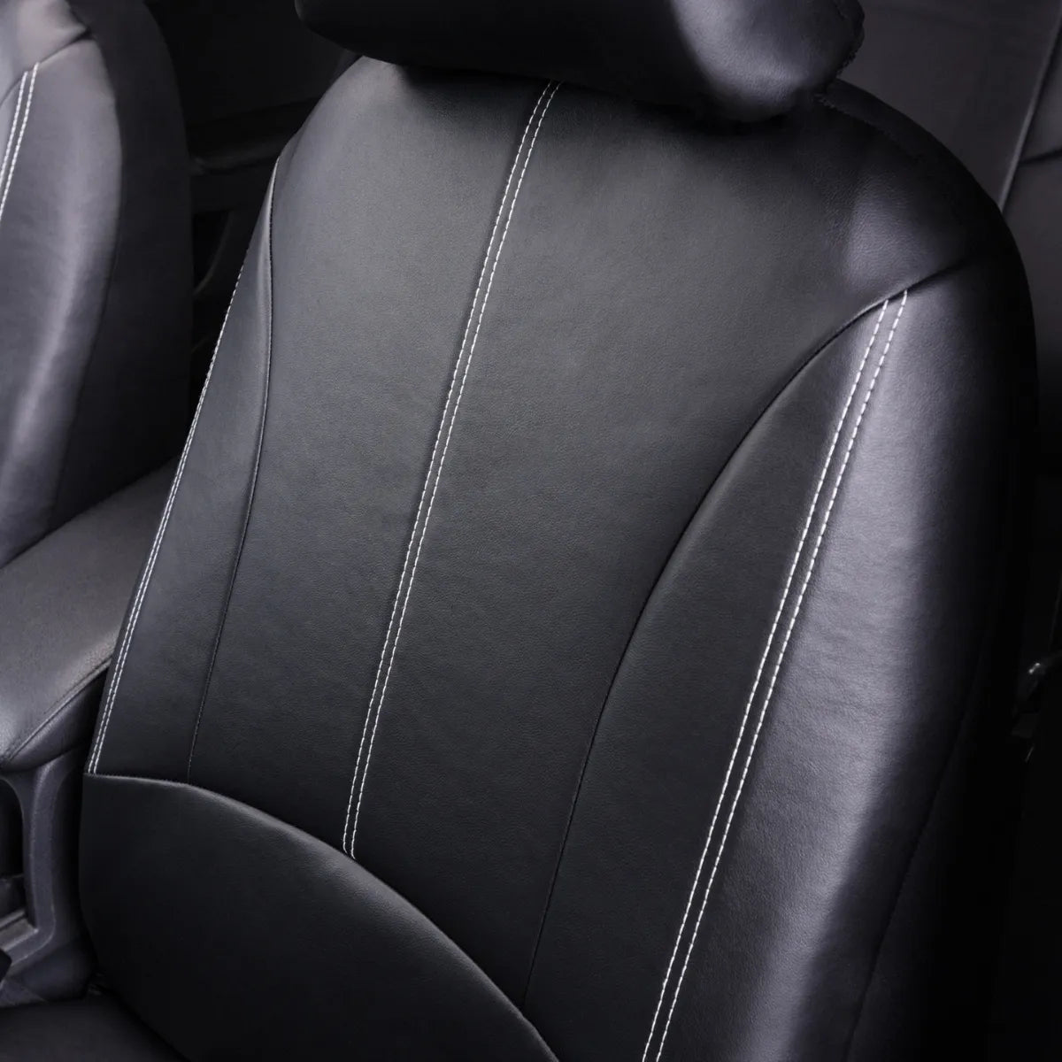Funda Cubre Asiento Ecocuero Auto Pu Universal Negro