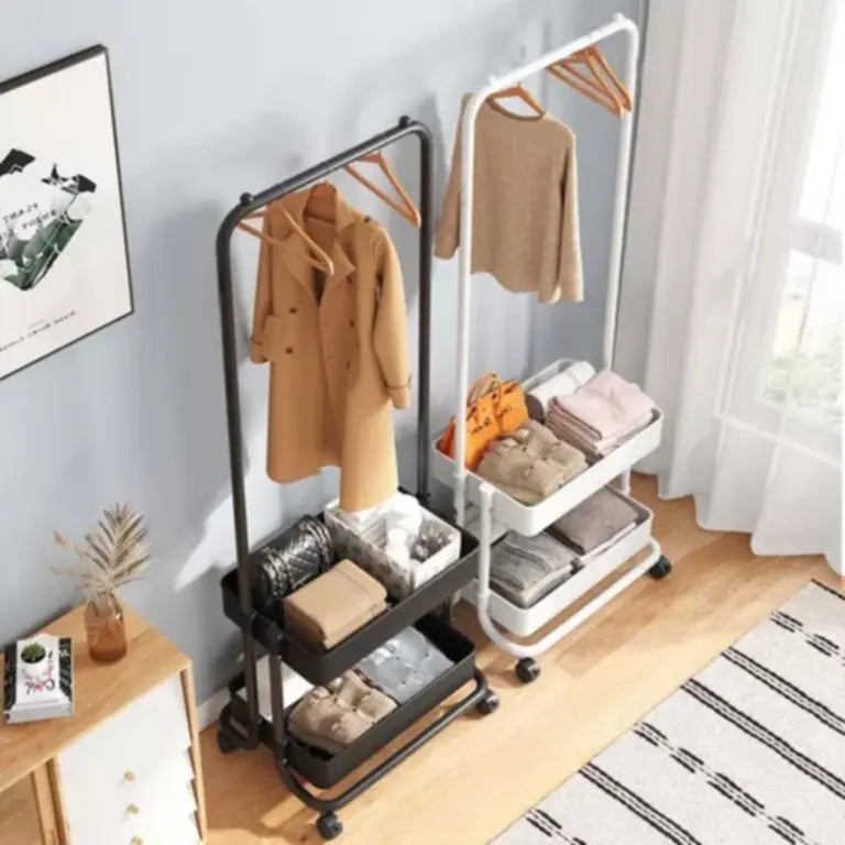 Perchero Organizador Con Cestas Y Ruedas De Ropa Multiuso