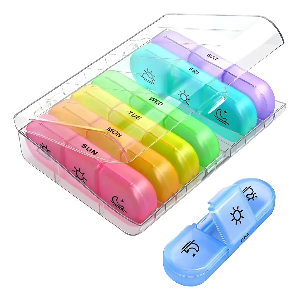 Pastillero Semanal Organizador Portátil 3 Tomas 7 Dias