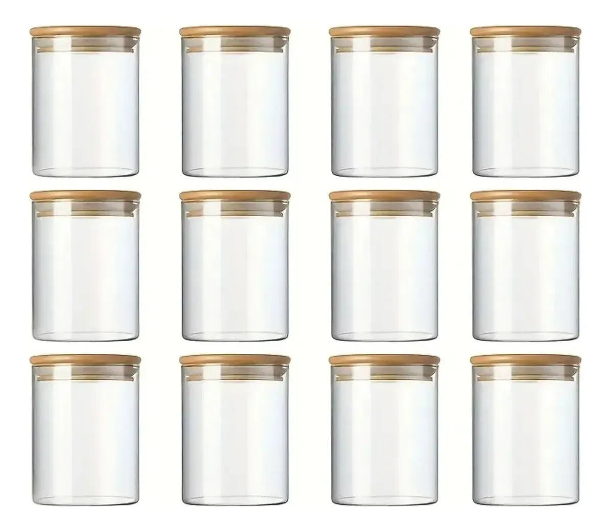 12 Frascos Hermetico Tapa redondo 150ml + 18 Etiquetas
