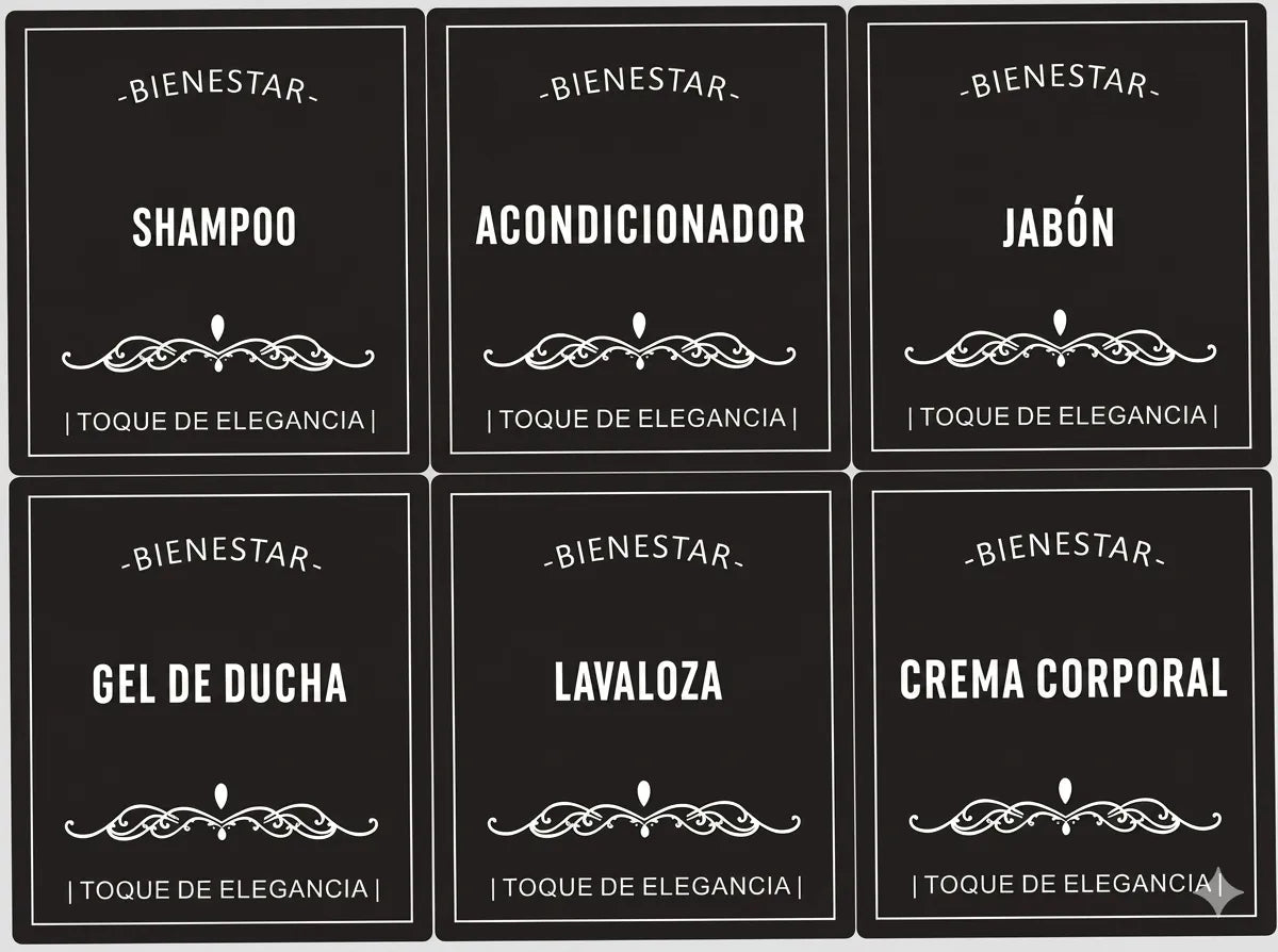 Set 2 Dispensadores Vidrio Ambar 500 Ml Bambu + 6 Etiquetas