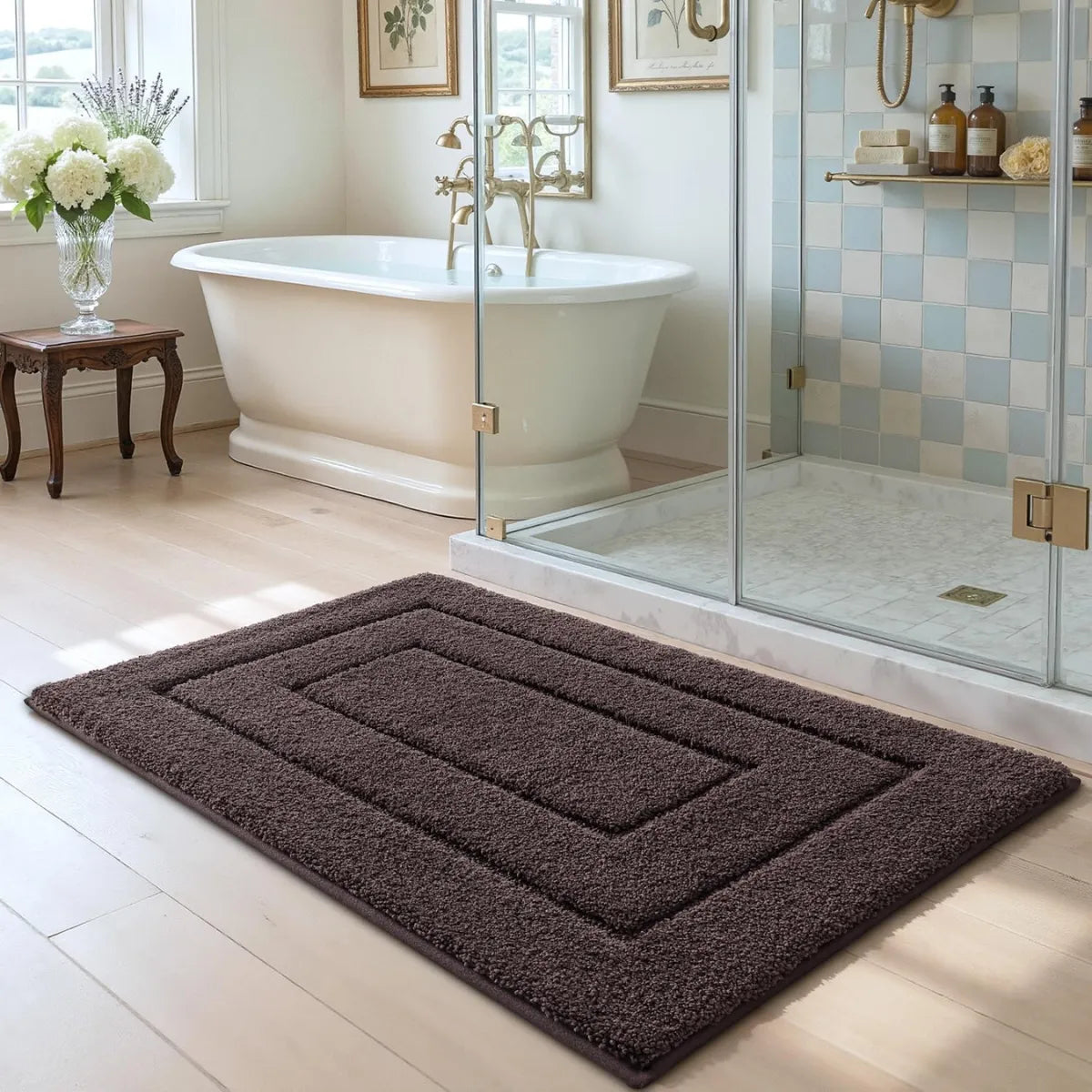 Alfombra Baño Ultra Suave Antideslizante 60x40 Cm