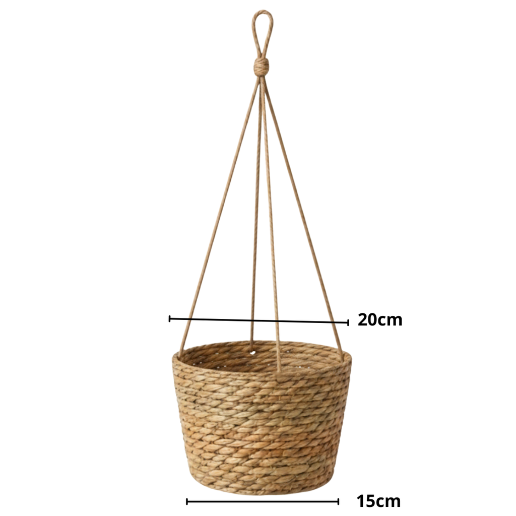 Pack 2 Porta Maceta Cesta De Yute Colgante Cuerda