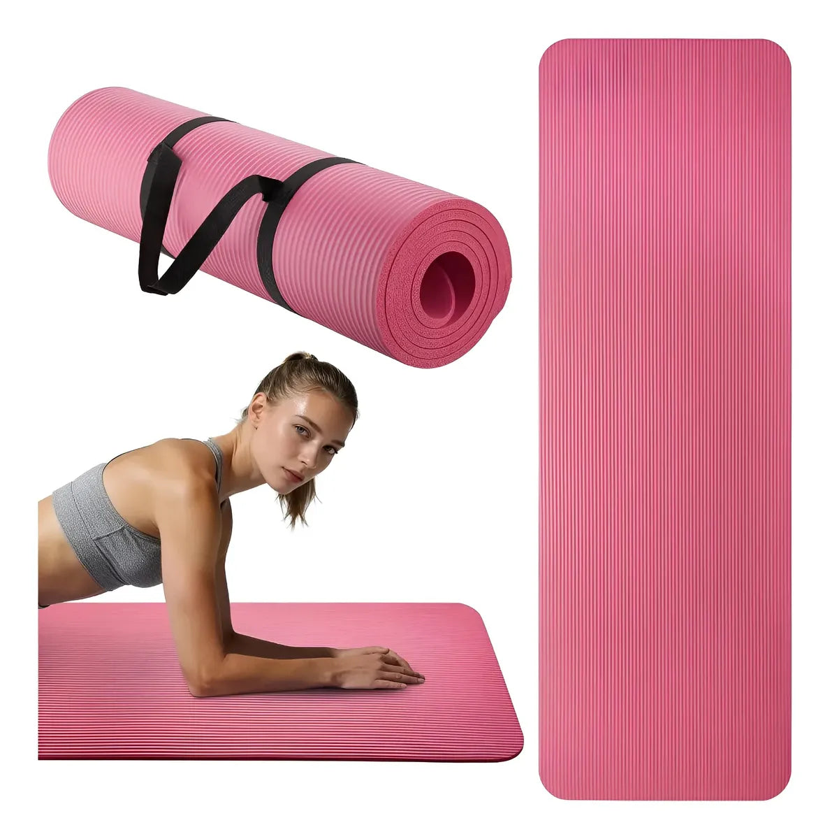 Colchoneta Mat Yoga Nbr Fitness Yoga Deporte 10mm Con Correa