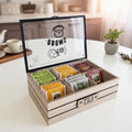 Caja De Te 6 Divisiones Organizador Bolsa De Te Tapa Vidrio