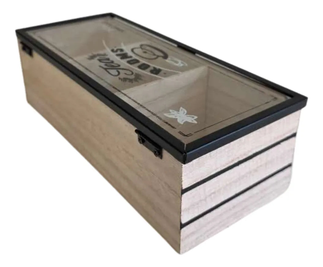 Caja De Te Organizador Bolsa De Te Con Tapa Vidrio