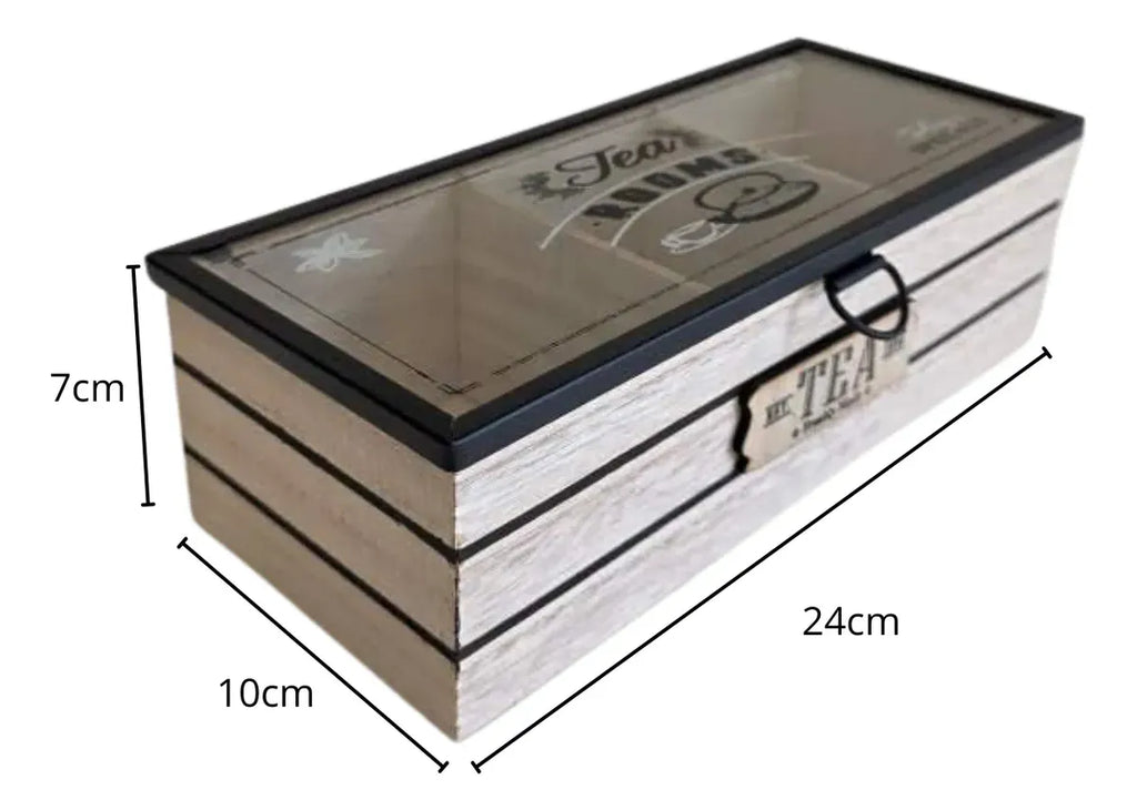 Caja De Te Organizador Bolsa De Te Con Tapa Vidrio