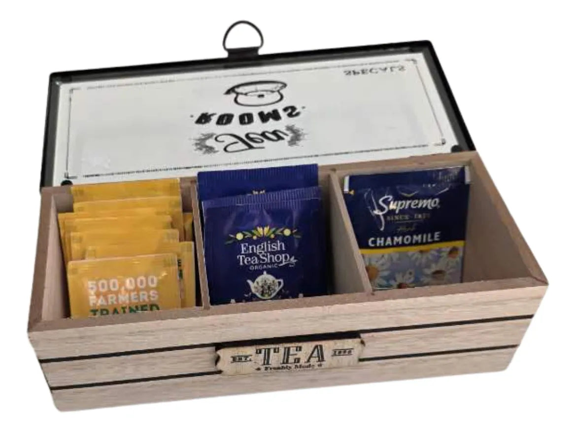 Caja De Te Organizador Bolsa De Te Con Tapa Vidrio