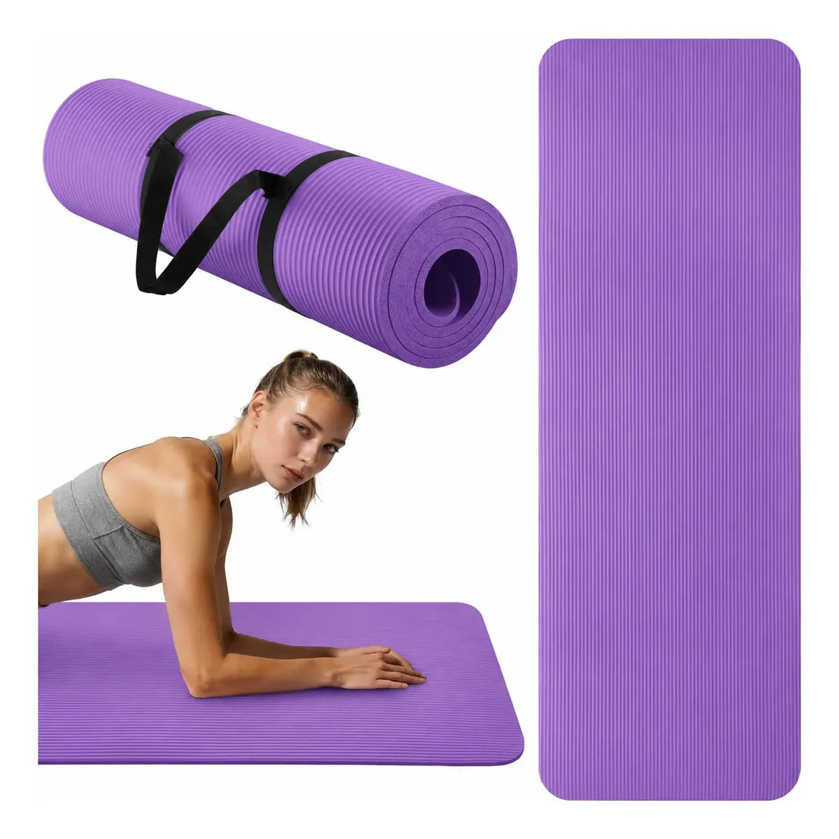 Colchoneta Mat Yoga Nbr Fitness Yoga Deporte 10mm Con Correa