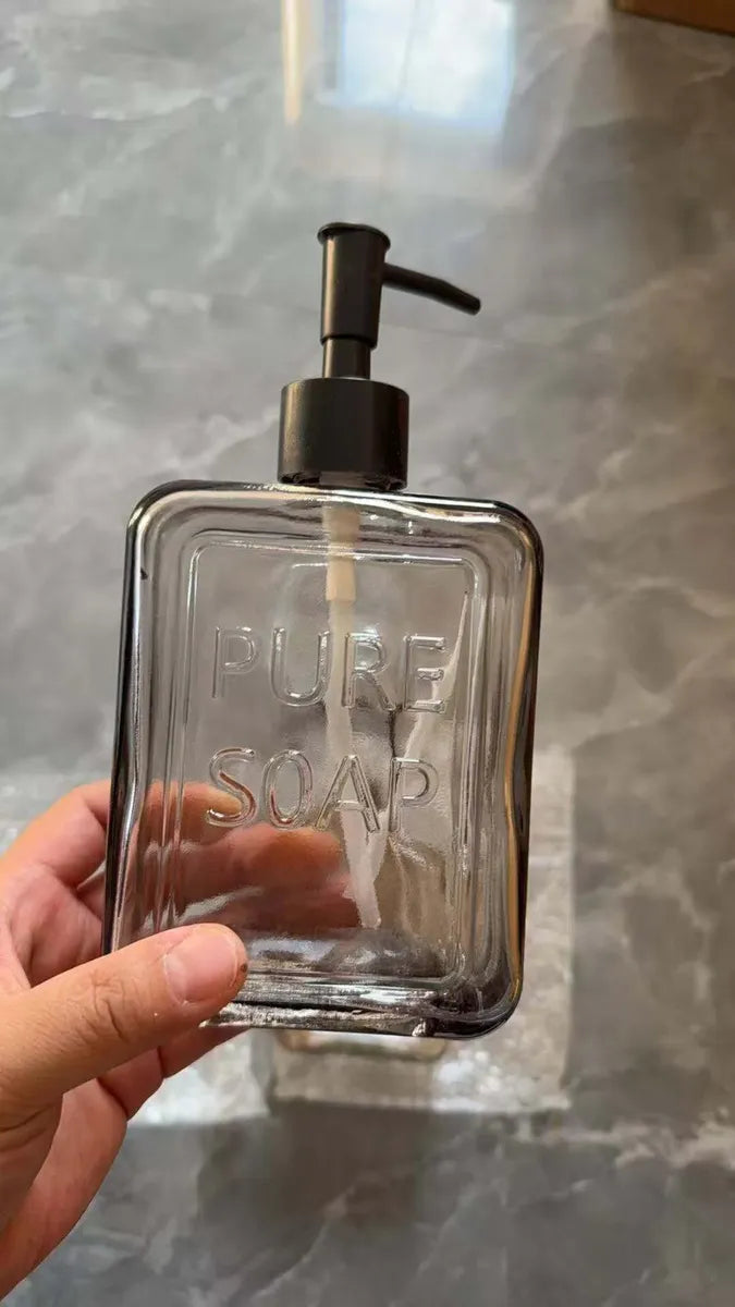 Dispensador De Jabon Vidrio 500ml Ambar Pure Soap