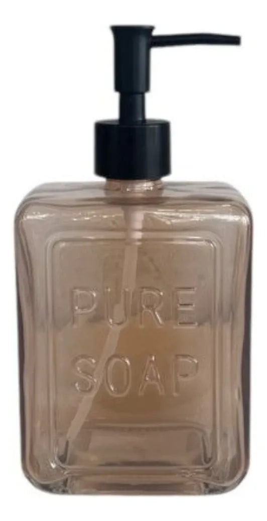 Dispensador De Jabon Vidrio 500ml Ambar Pure Soap