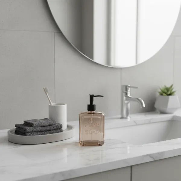 Dispensador De Jabon Vidrio 500ml Ambar Pure Soap