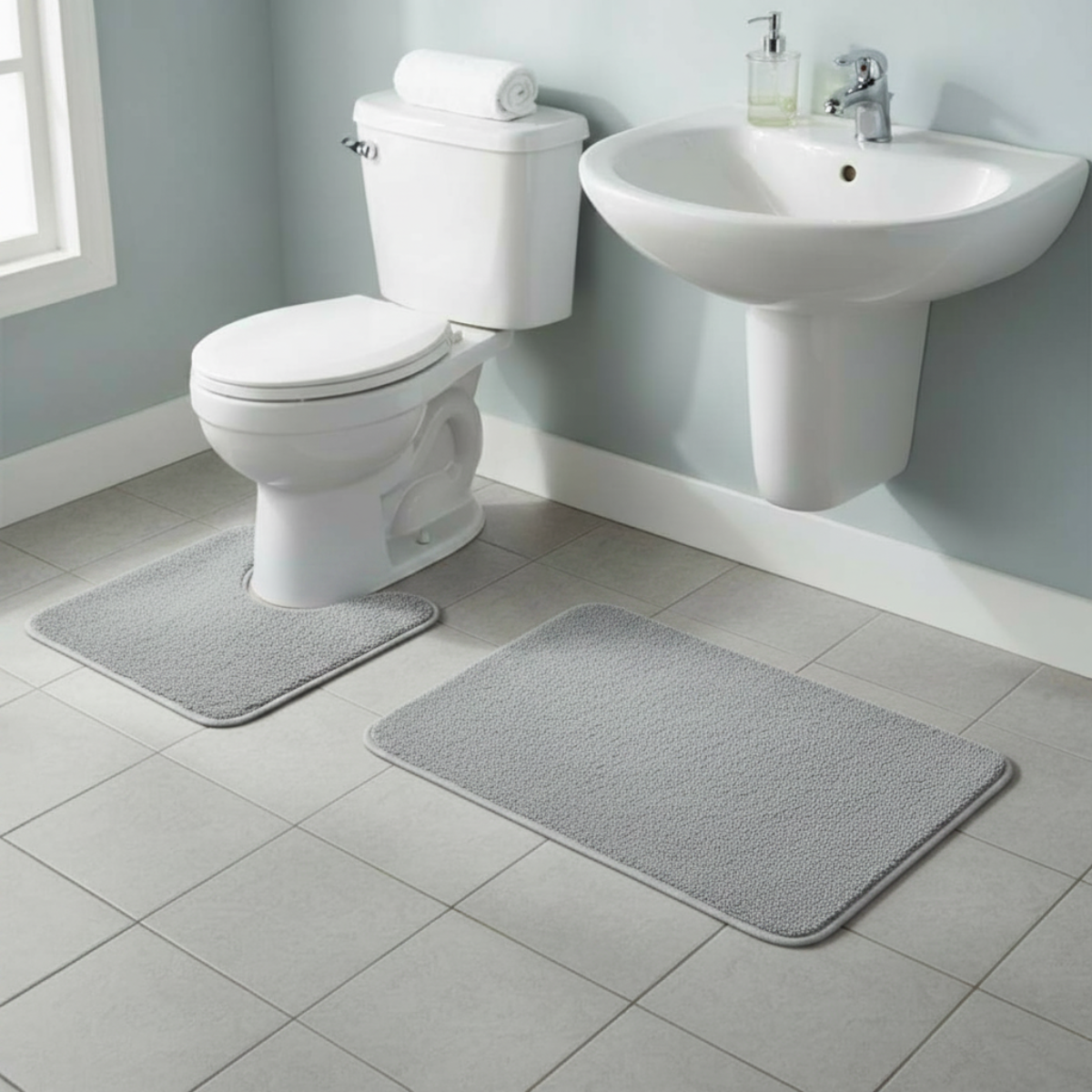 Juego Alfombra Baño 2en1