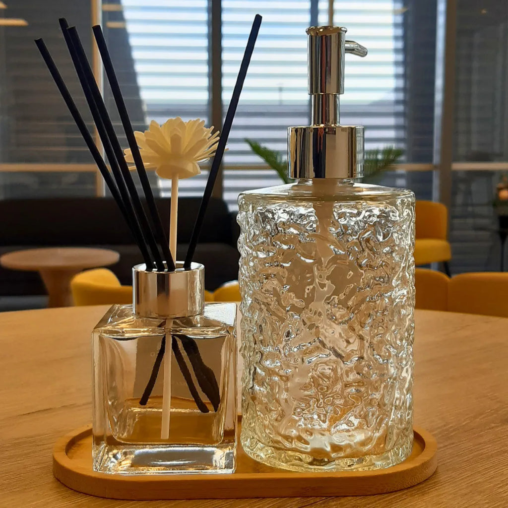 Dispensador Jabon Y Difusor De Varillas Con Base De Bambu