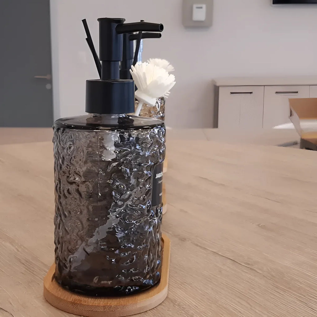 Dispensador Jabon Y Difusor De Varillas Con Base De Bambu