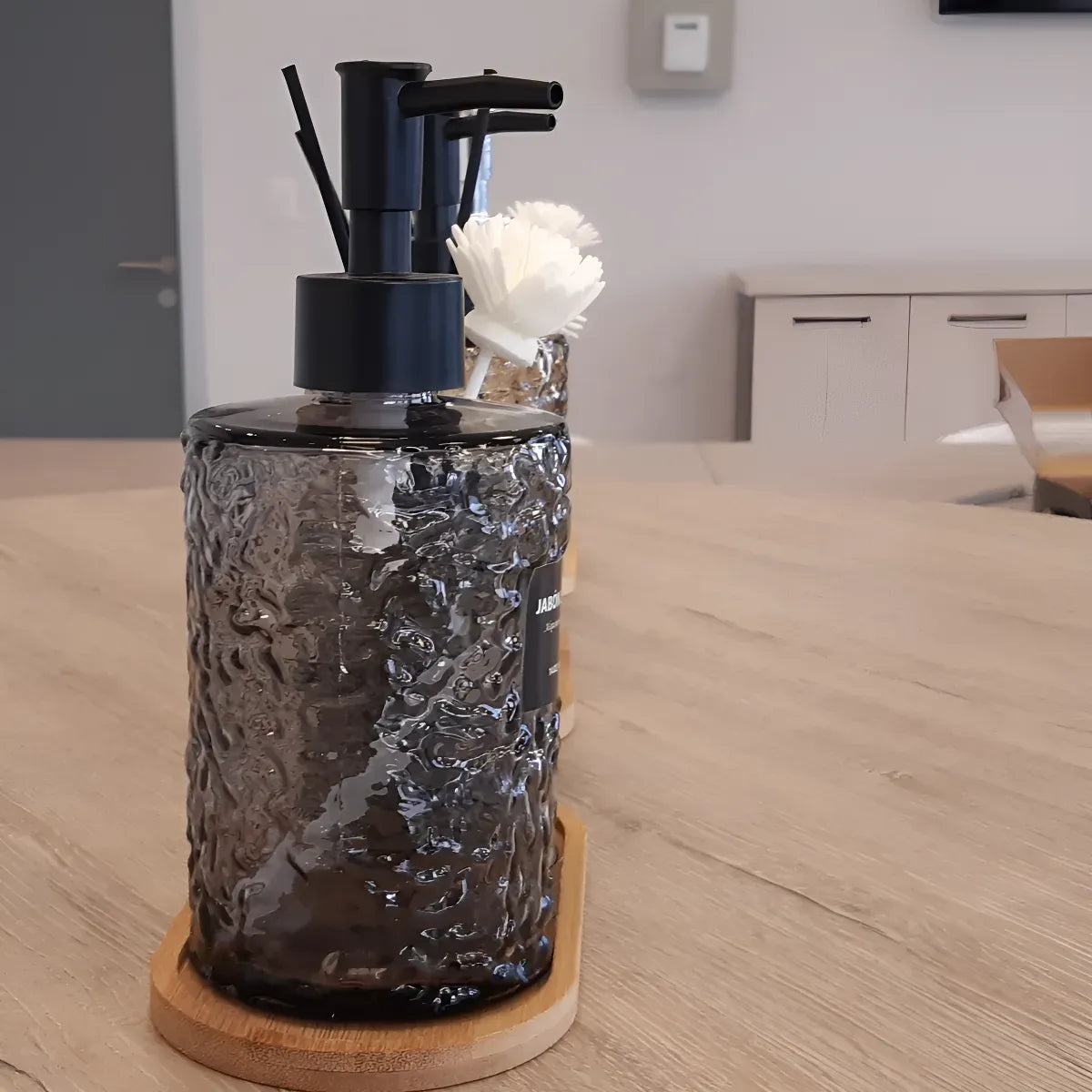 Dispensador Jabon Y Difusor De Varillas Con Base De Bambu