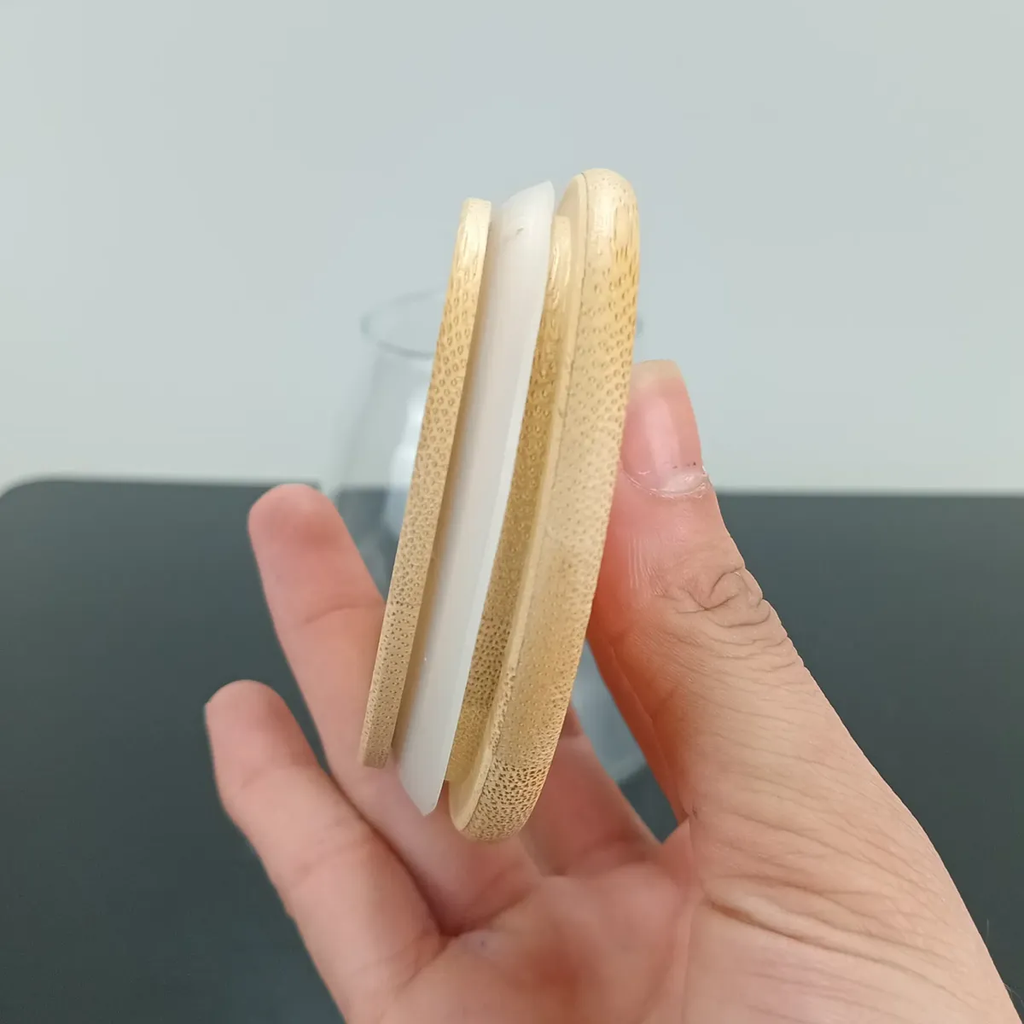 Pack De 3 Recipiente Cafe Frasco De Vidrio Con Tapa Bambu