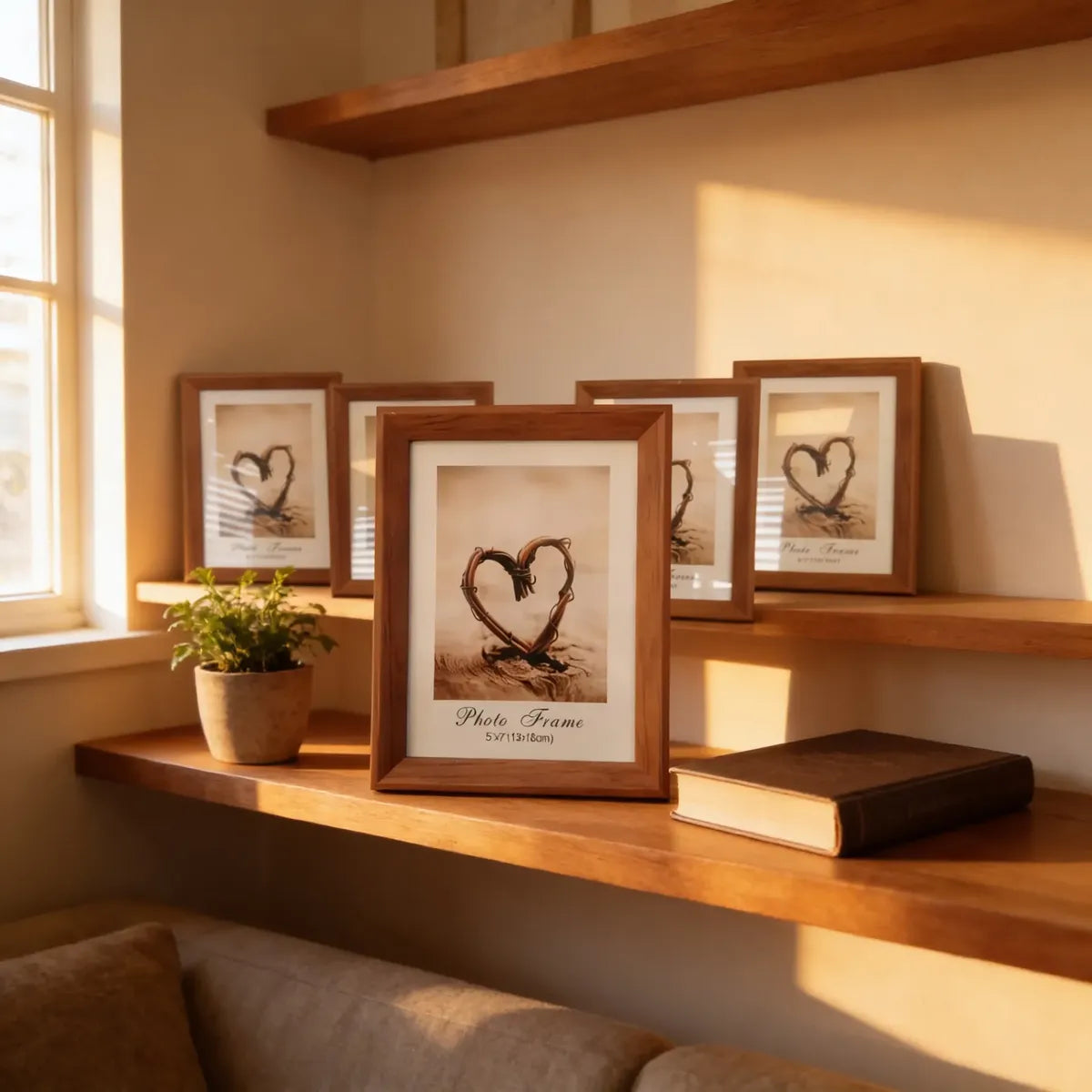 5 Set Marco Foto Flotante Madera 13x18cm Portarretrato