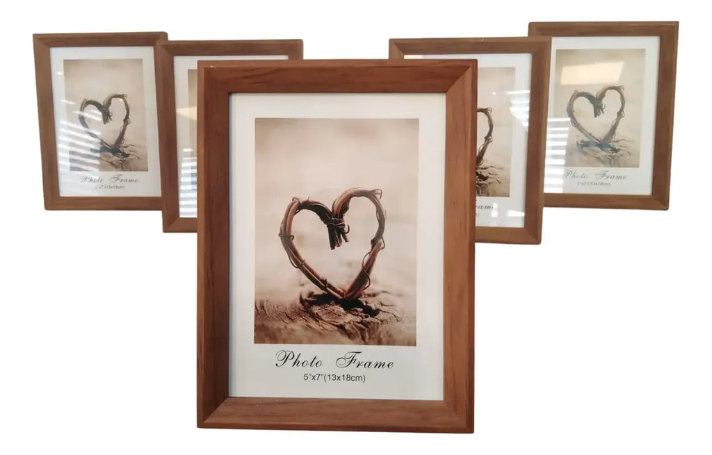5 Set Marco Foto Flotante Madera 13x18cm Portarretrato