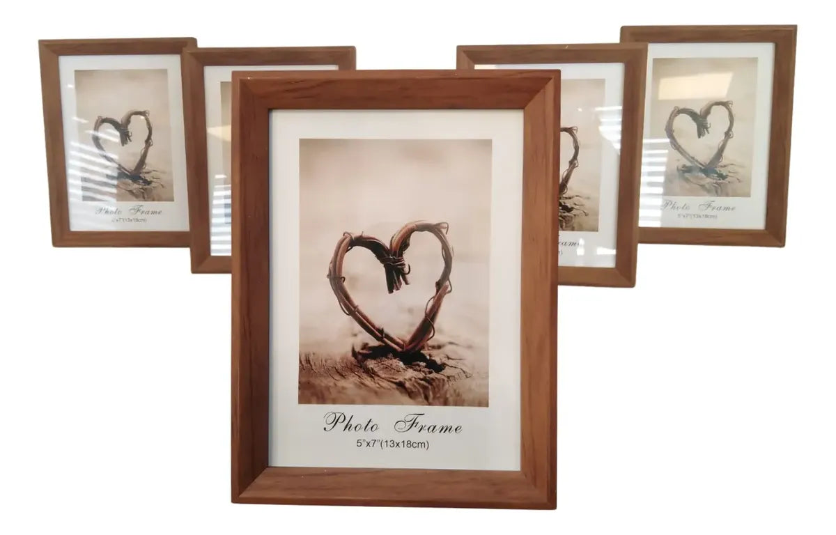 5 Set Marco Foto Flotante Madera 13x18cm Portarretrato