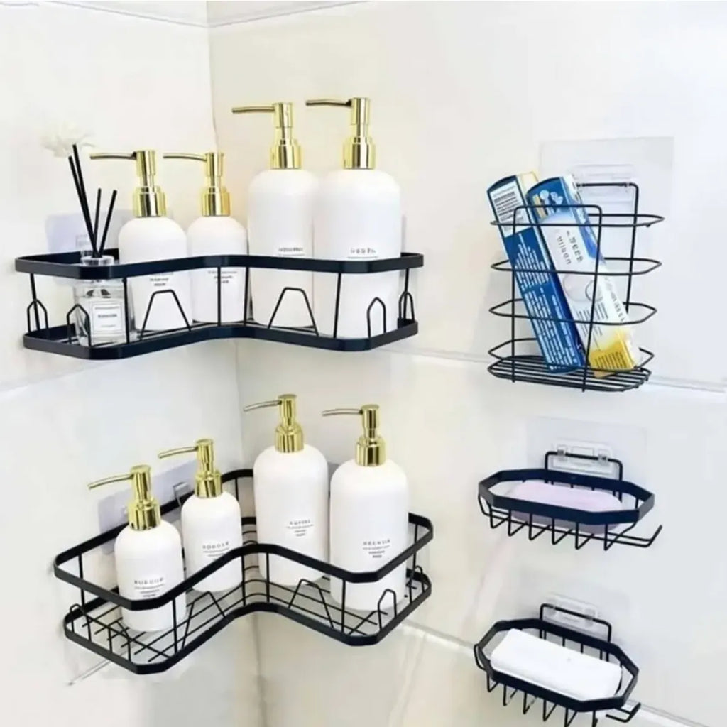 Set 5 Piezas Esquinero Organizador Ducha Baño Con Adhesivos