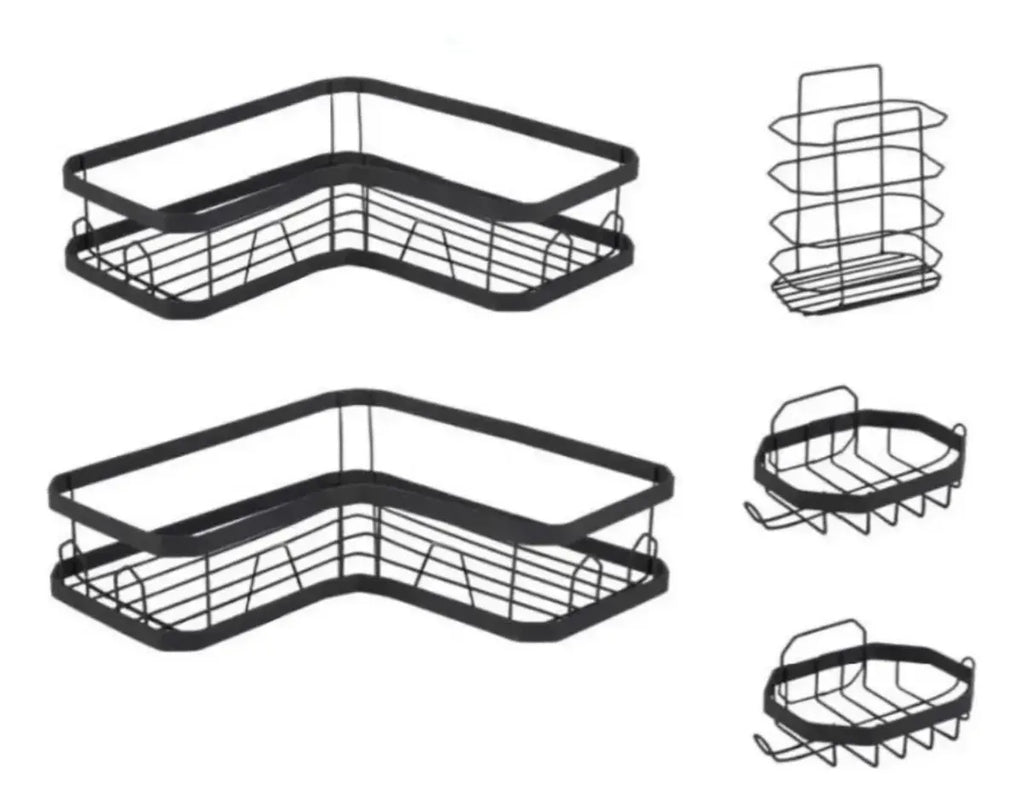 Set 5 Piezas Esquinero Organizador Ducha Baño Con Adhesivos