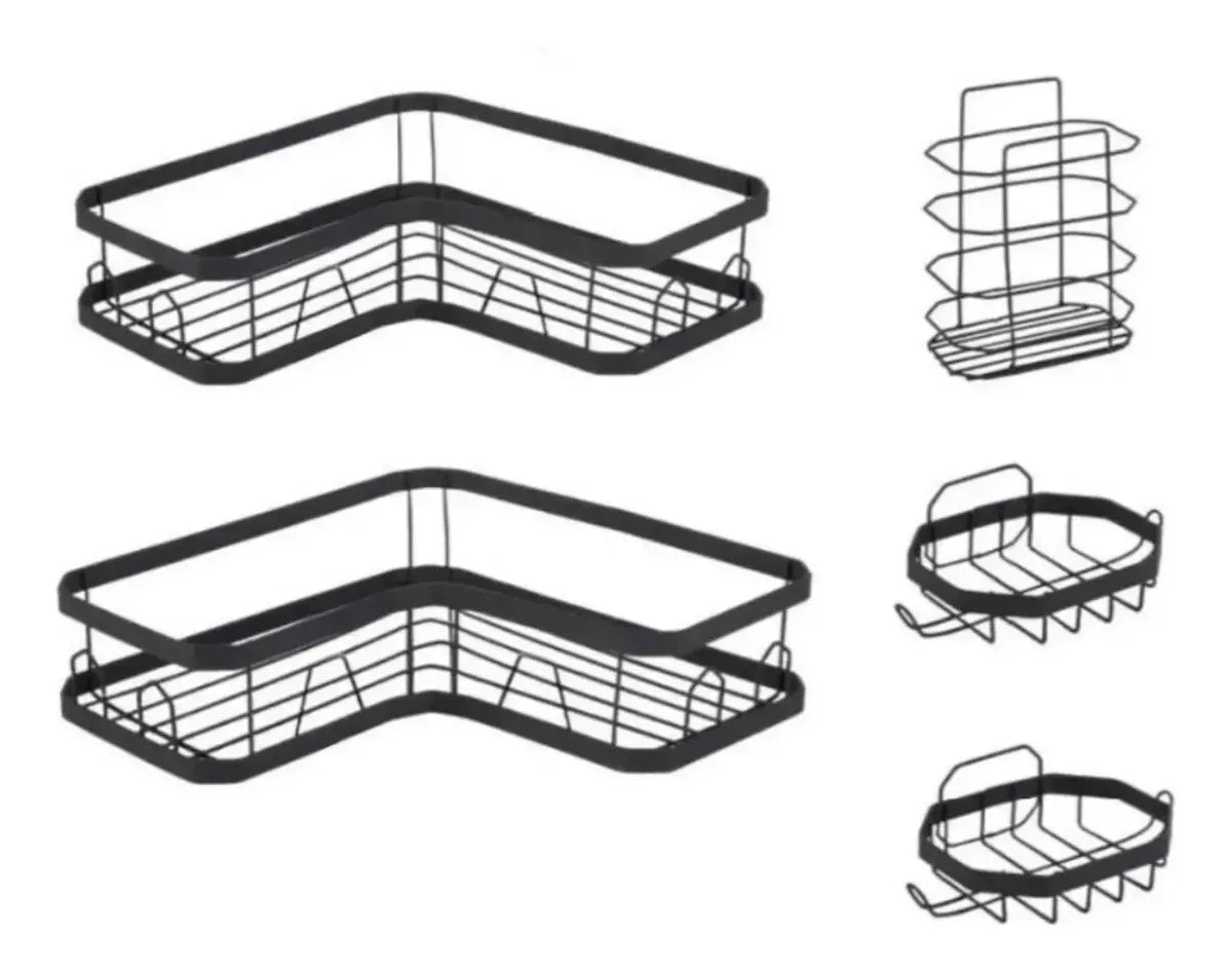 Set 5 Piezas Esquinero Organizador Ducha Baño Con Adhesivos