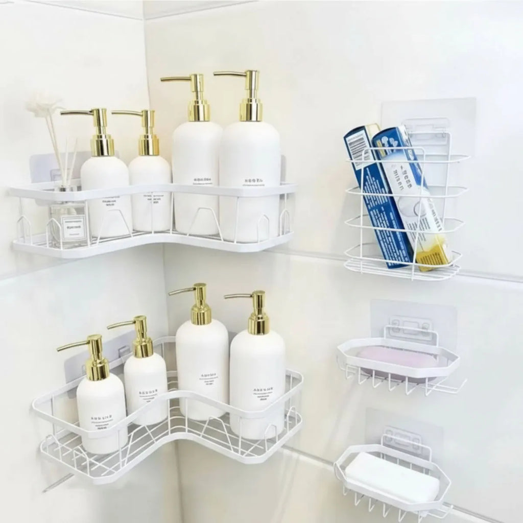 Set 5 Piezas Esquinero Organizador Ducha Baño Con Adhesivos
